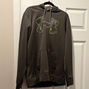 Under Armour Men's Dark Brown Hoodie with Yellow Logo